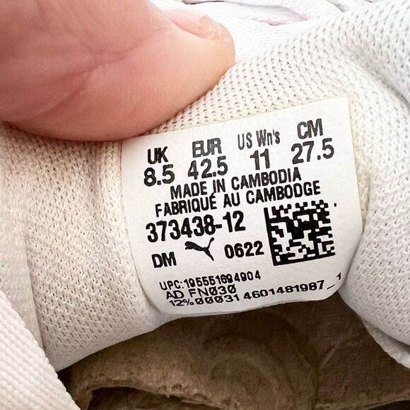 PUMA Cali Wedge White Leather Lifestyle Sneakers - Picture 16 of 16